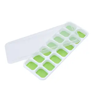 4‑Pack Ice Cube Trays with Lids, 56‑Cube Total Stackable Freezer Ice Trays, Durable Silicone & Plastic Easy‑Release Ice Molds for Cocktails, Coffee & Drinks