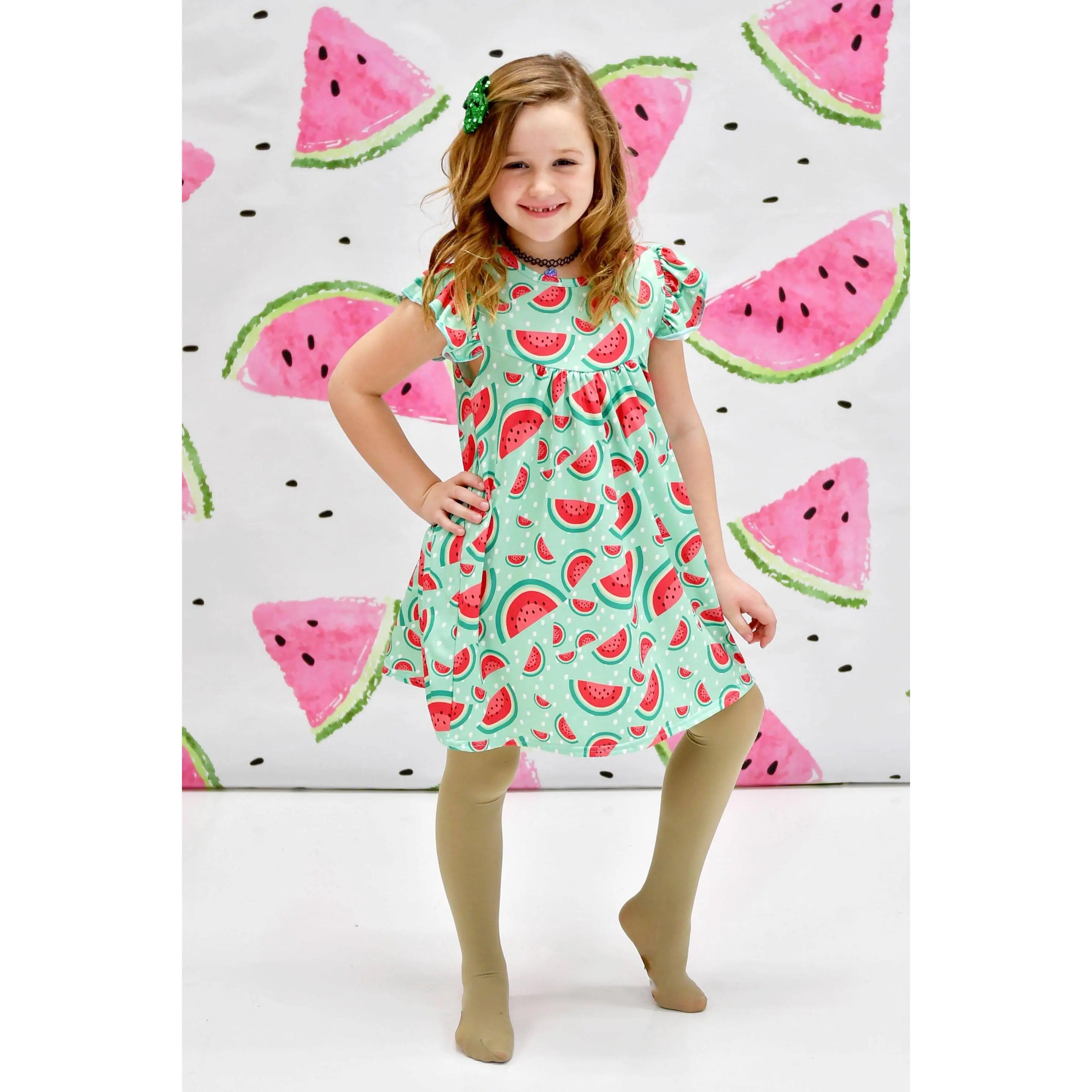 Watermelon Milk Silk Flutter Dress