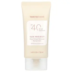 Thank You Farmer Sun Project, Rice Tinted Mineral Sunscreen, SPF40, 1.69 fl oz (50 ml)