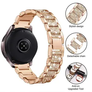 1pcs 20/22mm Sparkling Rhinestone Watch Women Band for Samsung Galaxy Watch, Compatible with Huawei, Xiaomi & Amazfit Watches, Smart Watch Straps