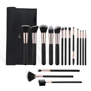16pcs & Rose Gold Makeup Brush Set, Soft Fiber Bristles, Professional Cosmetic Brushes, Makeup Blending Brush, Travel Case Included