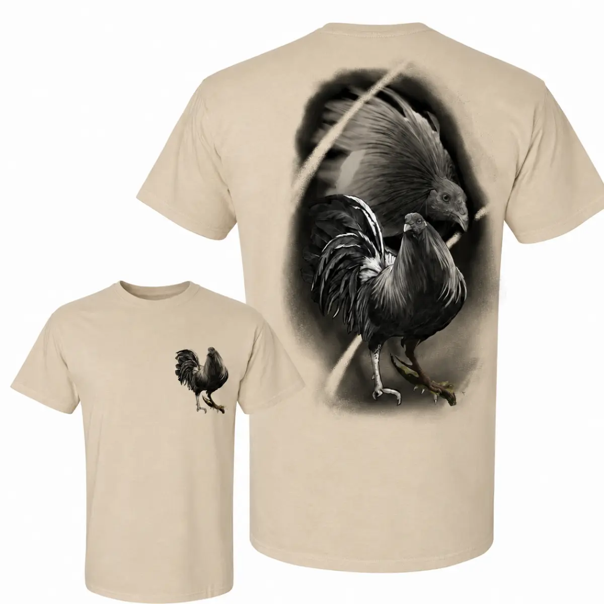 Gamefowl Rooster T-Shirt, Black Rooster Graphic Tee, Fighting Cock Cotton Shirt, Gamefowl Breeder Apparel, Chicken Farm Graphic T-Shirt, Vintage Poultry Shirt, Country Farm Gift, Unisex Rooster Lover Western Graphic Tee