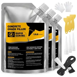 Concrete Crack Filler, 3 Pack Oil-Based Thicker Repair Sealant, Self-Leveling & Quick Drying,  Concrete Sealer for Driveway, Patio, Sidewalk & Outdoor Concrete Repairs(Gray)