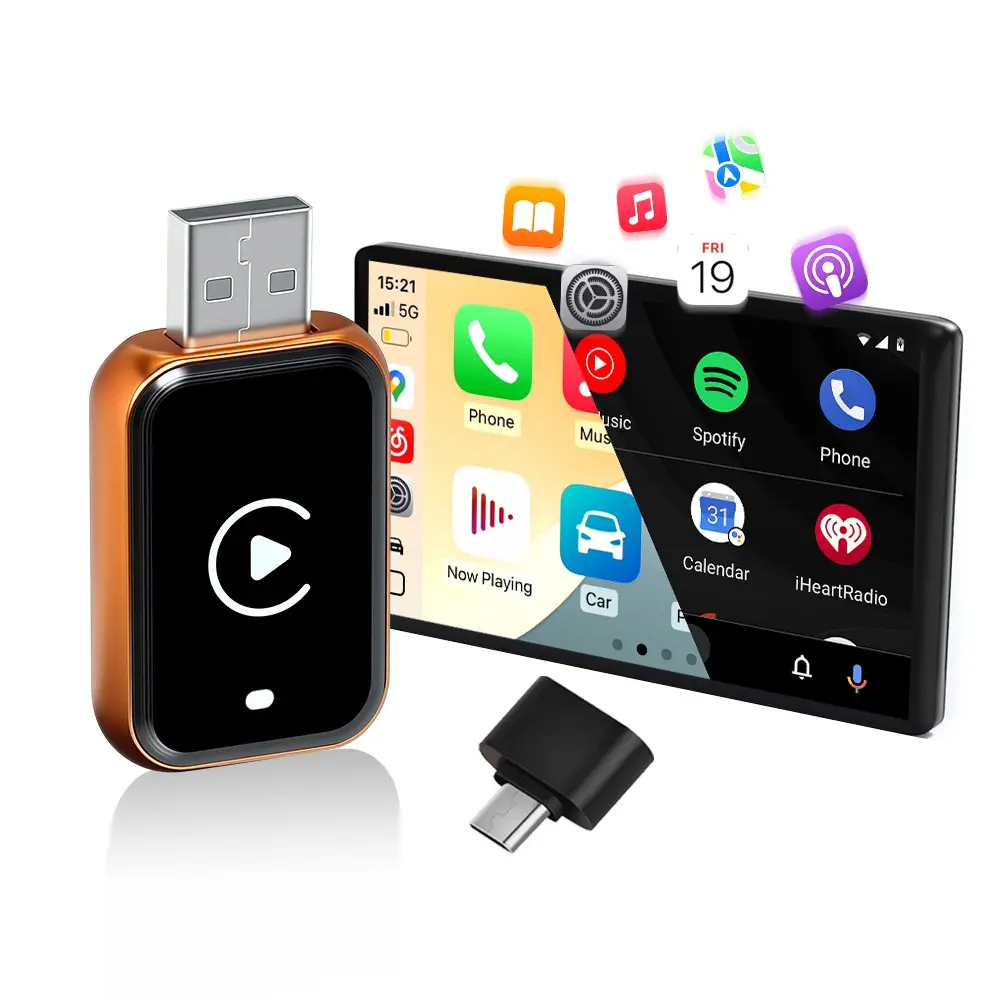 2026 Wireless Carplay Adapter, Carplay/android Auto Plugin, Compatible with Apple and Android Systems, Wired to Wireless Conversion, Carplay Converter, Automotive Carplay Converter