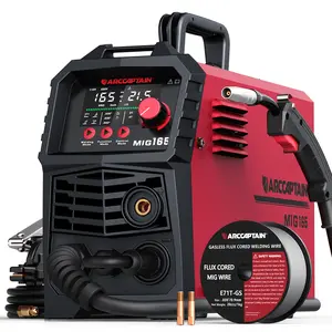 Arccaptain MIG165A MIG Welder 110V/220V, 2025 Newest [Large LED Display] 4 in 1 Gasless/Gas MIG/Lift TIG/Stick Welding Machine Multiprocess Welder Machine, IGBT Inverter Welder with Synergy, 2T/4T, Black Friday Deals, Best Gift for Man and Dad