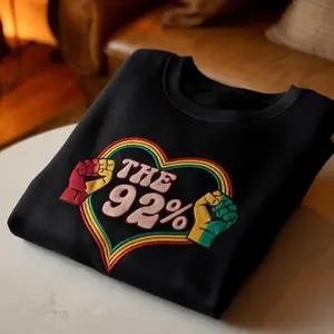 Black Women Embroidered Crewneck, 92 Percent Sweatshirt, Black Women History Sweatshirt, I Am 92% Black Women, Women Empowerment Sweatshirt