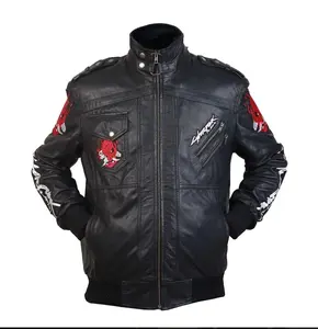 Handmade Black Cyber Punk 2077 Samurai Jacket without Hoodie for Men/Women Fabric Menswear