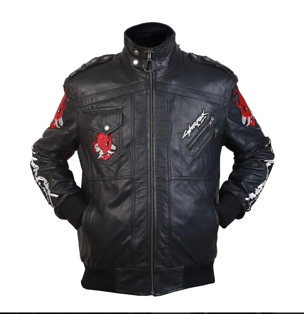 Handmade Black Cyber Punk 2077 Samurai Jacket without Hoodie for Men/Women Fabric Menswear