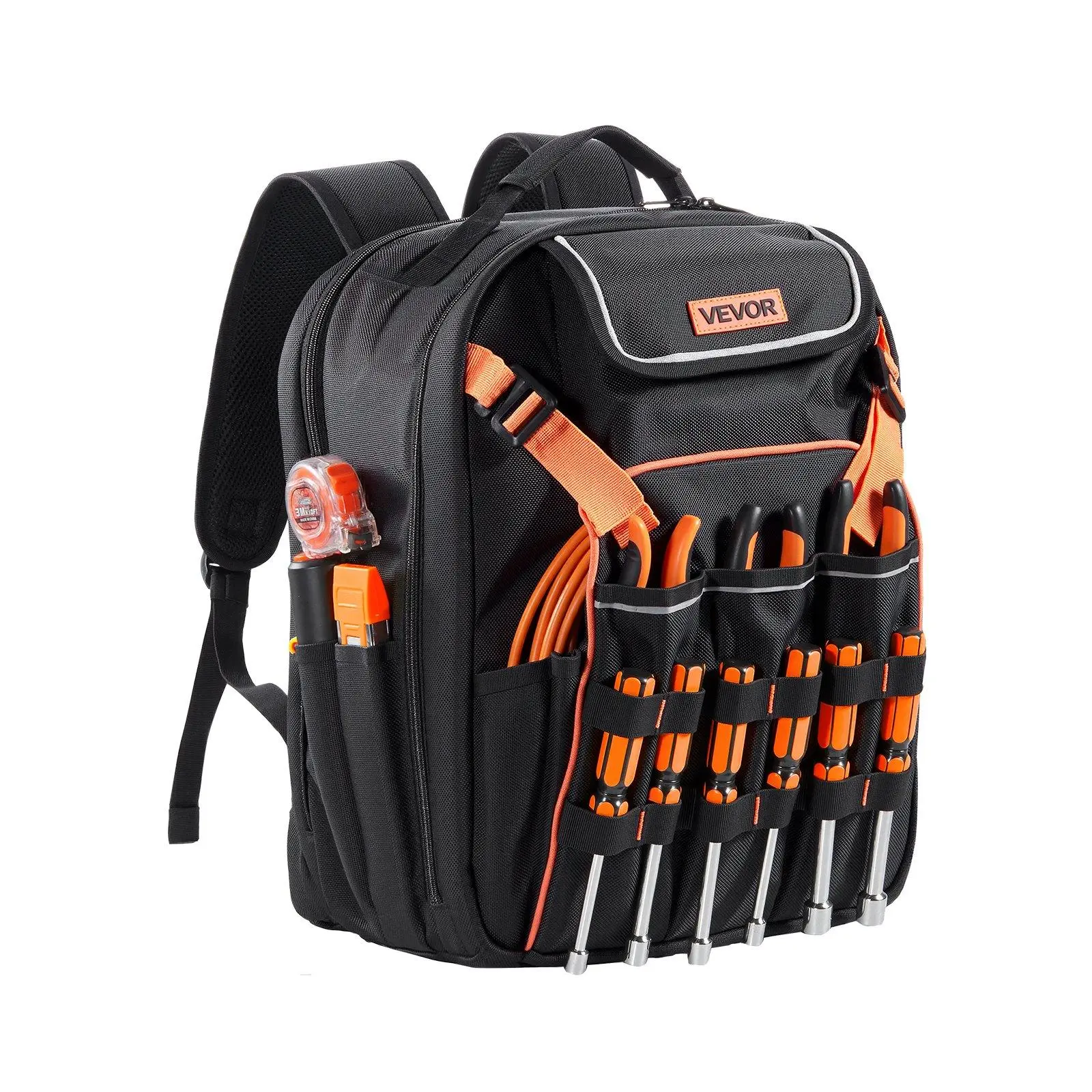 Electrician Tool Backpack Organizer - Multi-Pocketed, Tear-Resistant, with Backpack Straps, Utility Pocket for Jobsite Tooling