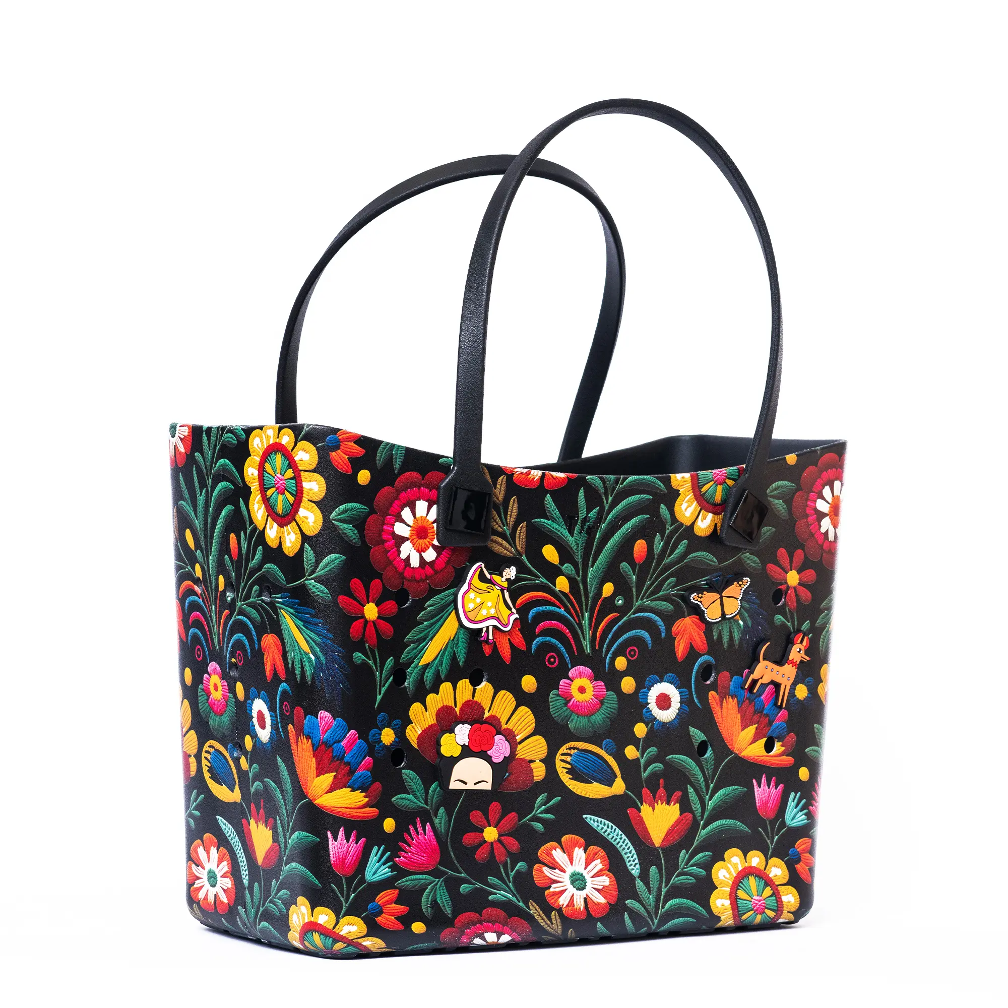 Tuff Totes Bordado – Embroidered-Style Rubber Tote | Waterproof, Durable & Charm-Friendly Design