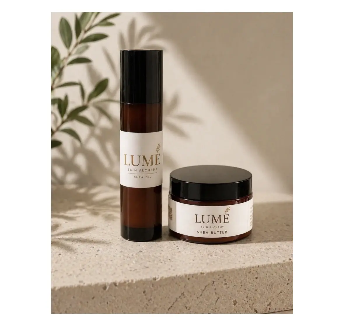 Lumé Skin Alchemy Shea Set, Hydrating Shea Blend Body Moisturizer for Daily Use