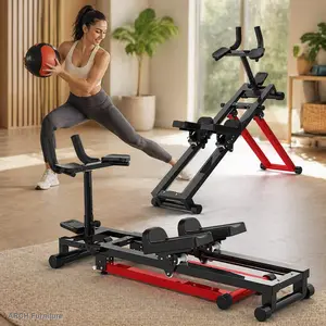 ARCH 3-in-1 Multi-Function Strength Training Equipment, Spine Twist Stretcher, Stair Stepper & Waist Trainer - Adjustable Back Stretcher for Lower Back Exercise, Core Workouts, Foldable Home Gym Space Saver