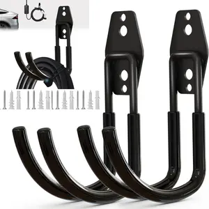 Car Storage Multi-Function Hooks, 3 Heavy Metal Hooks, Wall-Mounted Electric Vehicle Charger Bracket, J-Type Hook, Organize Tools