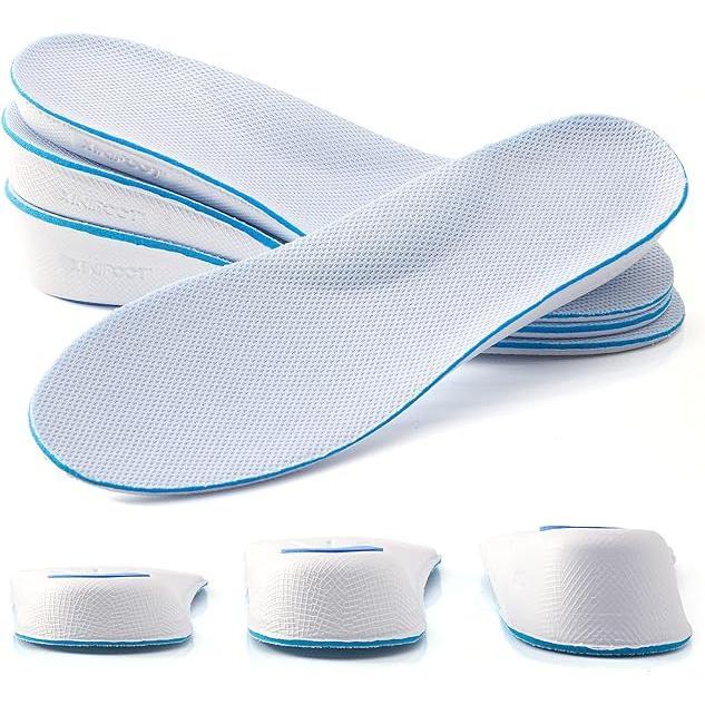 Unisex Height Insoles for Heels - 1 Pair, 1.35in Tall Boost, Arch Support, Breathable Thick Sole, Shoe Heel Cushion, Custom-Fitted Footwear Inserts for Wedding, Party