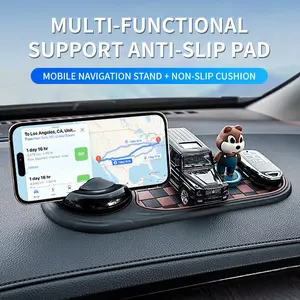 Universal Anti-Slip Car Dashboard Mat with 360° Rotating Phone Holder – Multi-Functional Organizer Pad for Phones, Sunglasses, Keys, and Daily Essentials 2 CarPlay Screen Slot Mount Interior Accessories