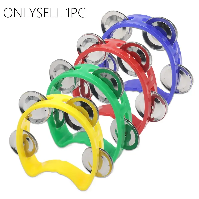 Plastic Double Layer Design Tambourine Hand-Shaken Bell Circle, Percussion Musical Instruments, Orff Drum Circle for Karaoke Dance Parties Gatherings Music Accompaniment Gift
