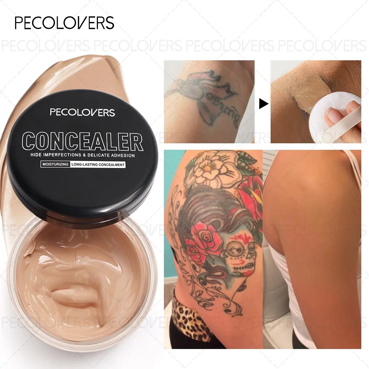 1PC Waterproof Full Coverage High Coverage Concealer for Tattoos, Scars, Tattoo Coverup - Natural Finish Flawless Coverage Foundation for All Skin Tones & Types