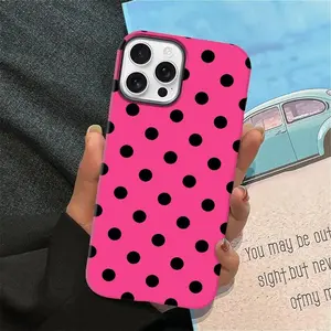 MagSafe Matte Polka Dot Case for iPhone 17 Pro Max 16 15 Plus 14 13 12 11 Pro, Vintage Cute Aesthetic Shockproof Protective Cover, Trendy Hard Shell Magnetic Phone Case