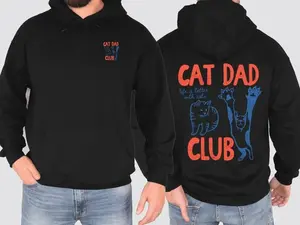 Cat Dad Club Hoodie – Funny Cat Lover Graphic Hoodie, Trending Father Day Unisex Graphic Tee, Casual Outfit, Comfortable Menswear & Womenswear Top, Perfect Gift For Men And Women, Dec17