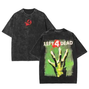 Left 4 Dead Retro Vintage Unisex Oversize Acid Washed Lightweight Cotton TShirt, Game Clothes , graphic tees Various Sizes Horror Game Zombies