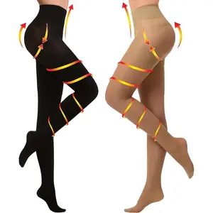 Compression Tights for Women 15-20mmHg Adjustable Thigh High Compression Stockings - Soft Plush Fabric, Solid Color, Machine Washable, Spring & Autumn Season Compression Socks for Office, Casual & Formal Wear