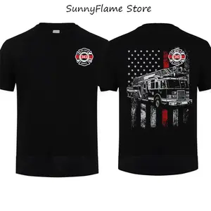 343 Never Forget FDNY 9/11 Memorial T-Shirt, New York Firefighter Tribute Tee, Patriotic Fire Dept Graphic Shirt, Cotton Short Sleeve Gift for Men Top, Gift Father's Day