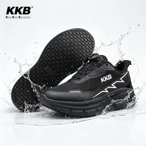 Men's Non Slip Work Shoes Waterproof Easy Slip Sneakers for Kitchen Restaurant Chefs Nurses with Arch Fit Support Orthopedic