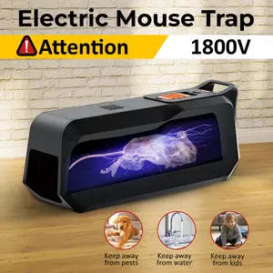 Electric Rat Trap 2025 | 1800V High Voltage Mouse Zapper | Instant Kill & No Touch Removal | Reusable Easy Clean | Indoor Pest Control Solution for Home & Garage Insect Killer Pest Control Concentrate Insect Killer Spray