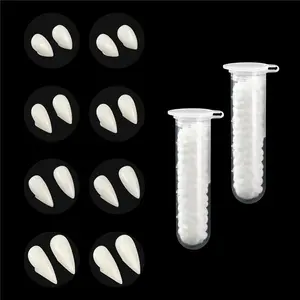 8 Pairs Vampire Teeth with Glue, 4 Sizes Vampire Fangs for Adults & Teens, Realistic Cosplay Fake Fangs, Halloween Costume Accessories, Scary False Teeth Dentures, Reusable Vampire Fangs for Party & Masquerade, Halloween decoration, fake teeth