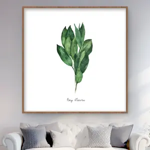 212 MAIN Farmhouse Wood Framed Bay Leaves Bundle Print Wall Art - 48x48 in., Nature-Inspired Artwork for Home Decor Room Supplies