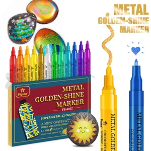 Metallic Acrylic Markers Ultra Fine Tip 0.7mm-3.0mm, Durable No Shedding, Smooth Writing, High Saturation, Quick Dry Waterproof