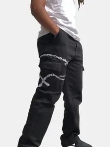 Hunter X Hunter Baggy Cargo Pants - Kurapika Chrollo Inspired Embroidered Cargo Pants Baggy Anime HxH Unisex Fashion