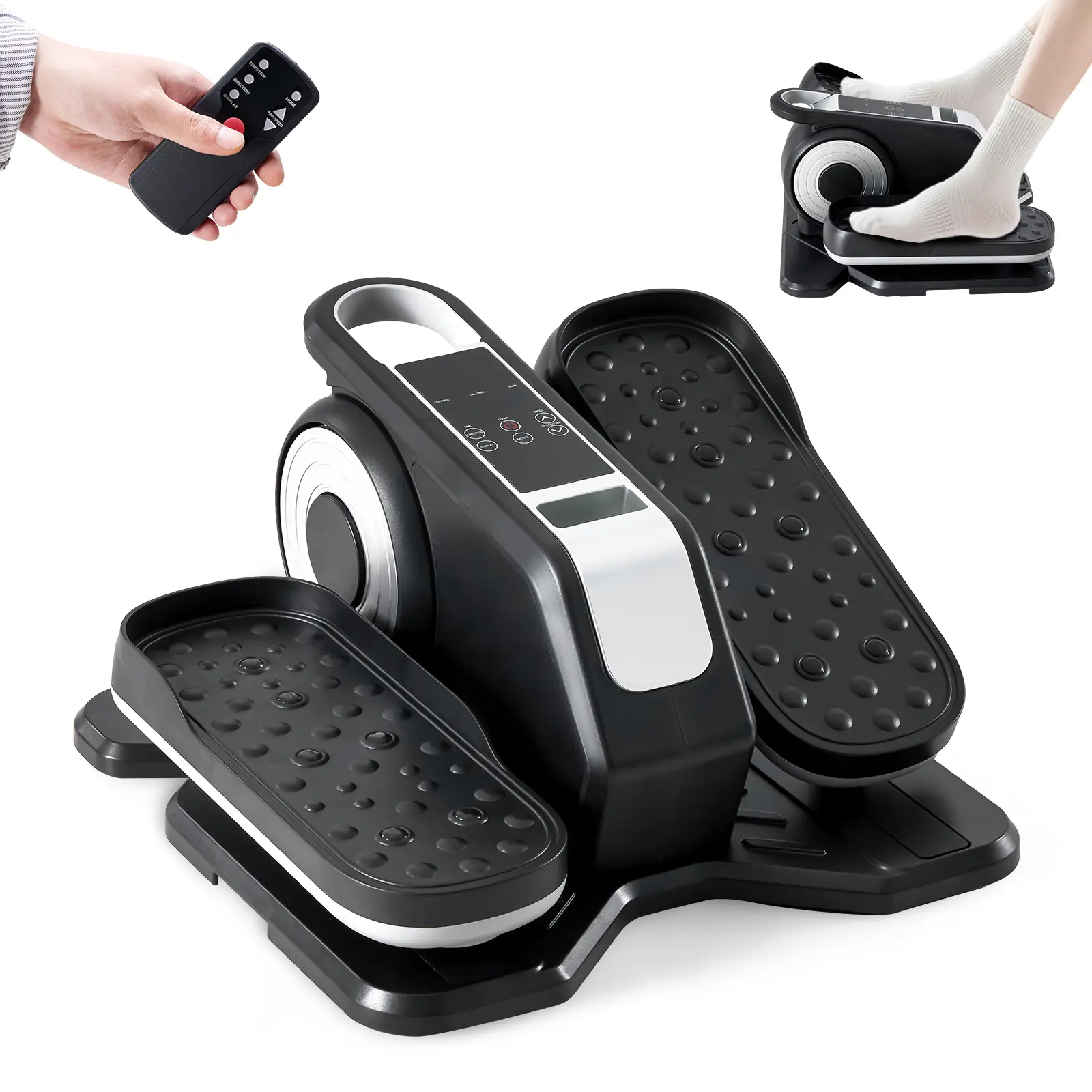 Sweetcrispy Under-Desk Elliptical Machine - Compact Portable Home Gym Equipment with Quiet Motor, Remote Control, 12 Speeds for Office Fitness Exercise Workouts