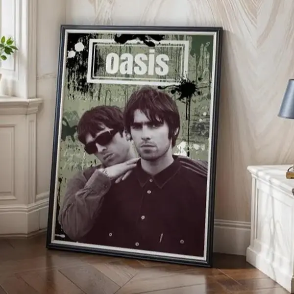 Oasis Band Fan Poster | Britpop Wall Art | 90s Rock Decor | Grunge Aesthetic Music Print | Wonderwall Home Room Decor