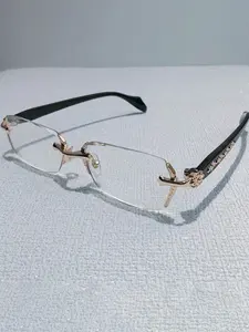 Women's Elegant Rimless Eyeglasses, Stylish Eyeglass, Trendy Casual Eyeglasses for Everyday Use, Fashion Accessories for Outdoor Activities