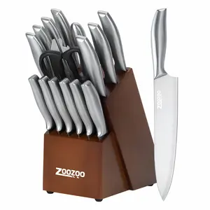 16 pieces,Kitchen Knife Set,Stainless Steel Kitchen Knife Block Set With Knife Sharpening Rod