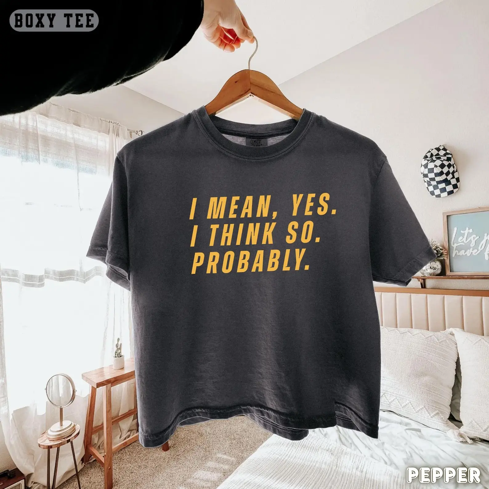 I Mean Yes I Think So Probably Boxy Tee, Heated Rivalry Quote Shirt, Ilya Rozanov Hockey Romance, Funny Tee, BookTok Shirt, Comfort Colors®