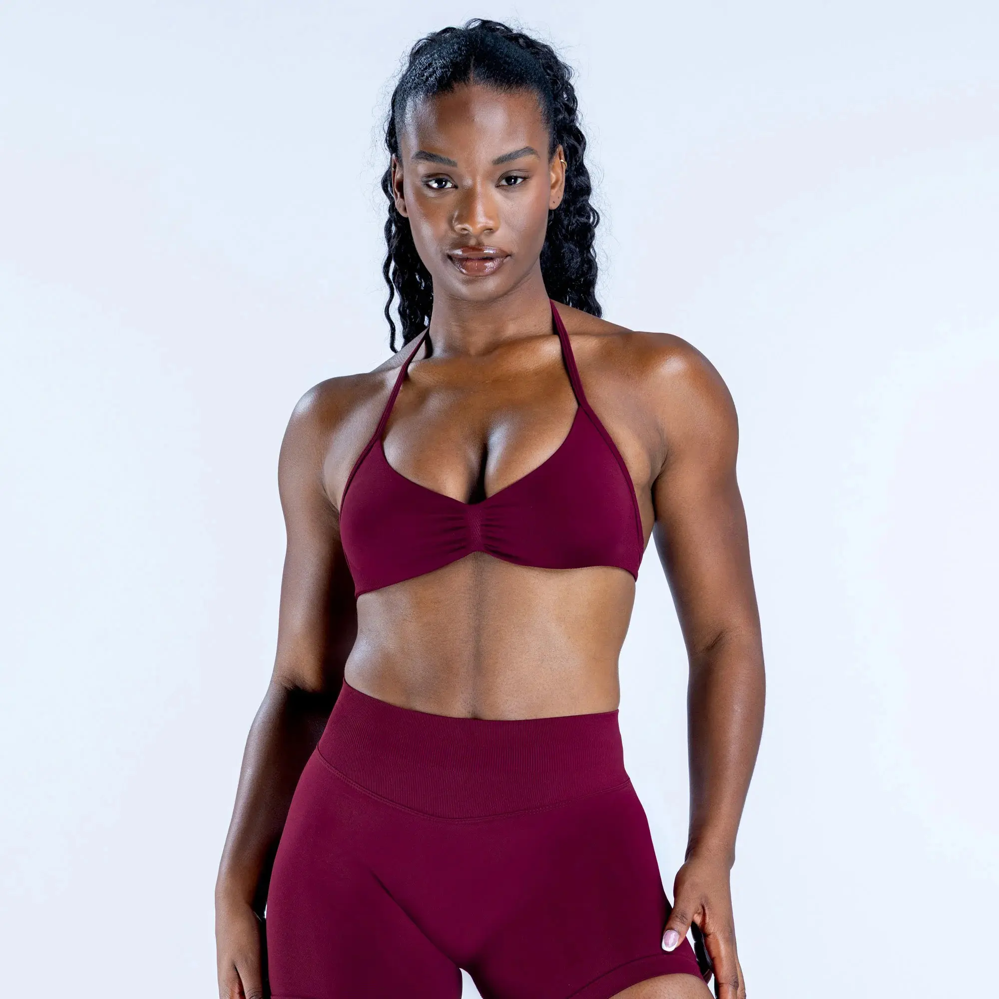(full logo) D.F.Y.N.E Impact Strappy Bra - Strappy Workout Bra Featuring a Smooth Sculpting Fit, Lightweight Stretch Fabric and Secure Support