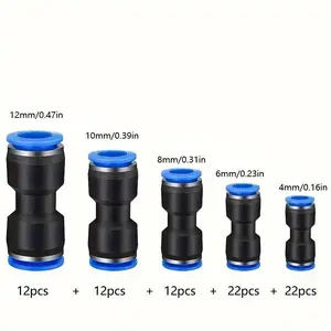 Quick-Connect Air Hose Fittings Kit, 80-Piece/Box Universal Thread Leak-Resistant Fittings for 5/32, 1/4, 5/16, 3/8 and 1/2 inch Tubes, Easy Installation repair work fathersdaygift