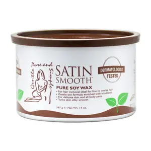 Satin Smooth 14oz Pure Soy Wax - Honey-Infused, Chamomile-Enhanced Hair Removal Wax for Sensitive Skin Soothing Body Care Cosmetics