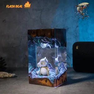 Handmade Cubone Resin Sculpture – Unique Epoxy Art, Collectible Pokémon Model, Desk Display Figure, Gamer Room Decor, Gift for Fans & Kids