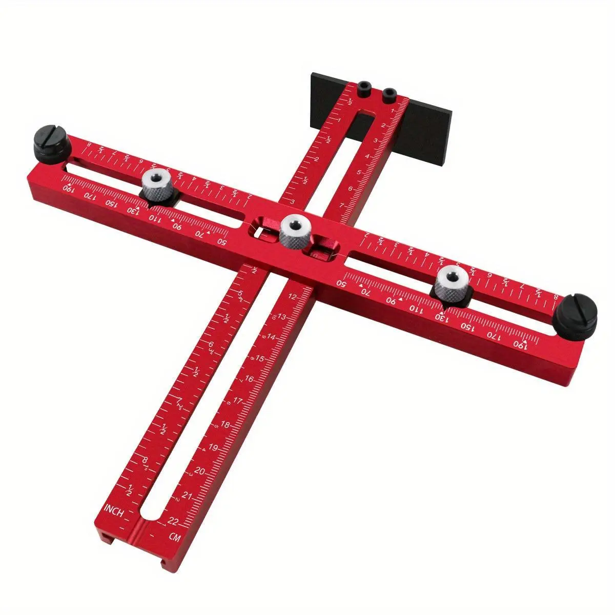 Metric/Inch Handle Template Jig Drill Guide, Cabinet Handle Knob Template Locator, Drawer Installation Positioning Ruler, T Square Ruler, Measuring Tools