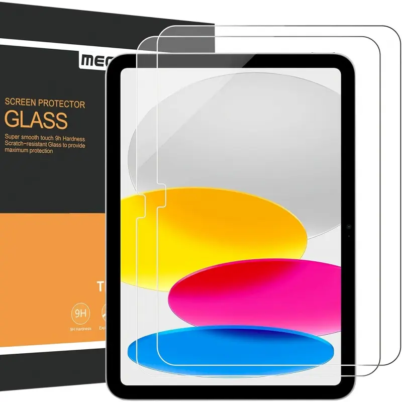 2-piece tablet screen glass protector tempered film, Protective film suitable for 11th/10th 11 inch 9H hardness, high-definition Transparent, with hydrophobic layer and anti fingerprint properties, smooth touch, automatic adsorption, easy to stick