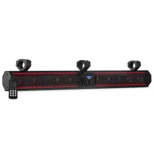 37" Marine Amplified Soundbar with Bluetooth USB & RGB Lighting 10 Speakers 1200 Watts