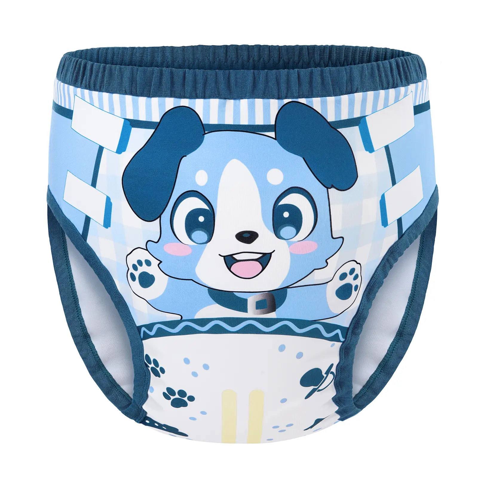 LITTLEFORBIG Reusable Adult Training Pants, Soft Silk-Like Underwear for Daily Incontinence, Adorable Little Blue Design, Washable, Size S, Polyester, Spandex, Machine Wash, Adorable Design, Silk-Like Poly, Single Item