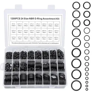 1200pcs 24 Size O Ring Assortment Kit Rubber Sealing Washers Retaining Rings