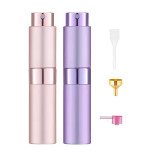 8ml Travel Perfume Atomizer Refillable, Mini Cologne  Bottle Empty, Small Aftershave Portable Sprayer for Liquid Dispenser (&Purple)