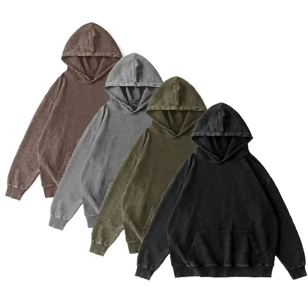 4/1pack Men's Super Baggy Sweatshirt Washed Vintage Style Casual Loose Solid Color Cotton Pullover Oversized Comfortable Shirt#SummerVibes Hoodie#SummerVibes