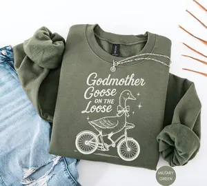 Godmother  Sweatshirt / Short Sleeve T-SHIRT , Promoted to Godmother, Funny Godparent , Gift Godmother goose God Mama Gift