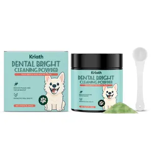 Kriath Dog Cleaning Powder Dental Cleaning Powder Gentle formula for fresh clean teeth daily dog ​​dental care